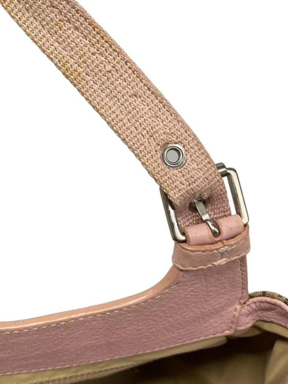 DIOR/ChristianDior Street Chic Beige Dark Brown Light Pink Jacquard Leather - Picture 10 of 15